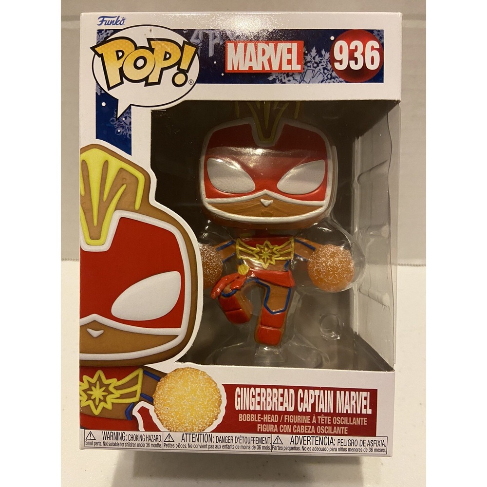 FUNKO POP GINGERBREAD CAPTAIN MARVEL #936 MARVEL - NEW (Bin76)